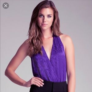 NWT 💜 Purple Bebe V-Neck Bodysuit